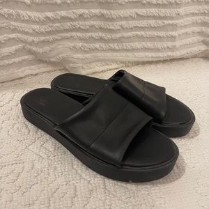 Dolce Vita Black Slip-On Platform Sandals